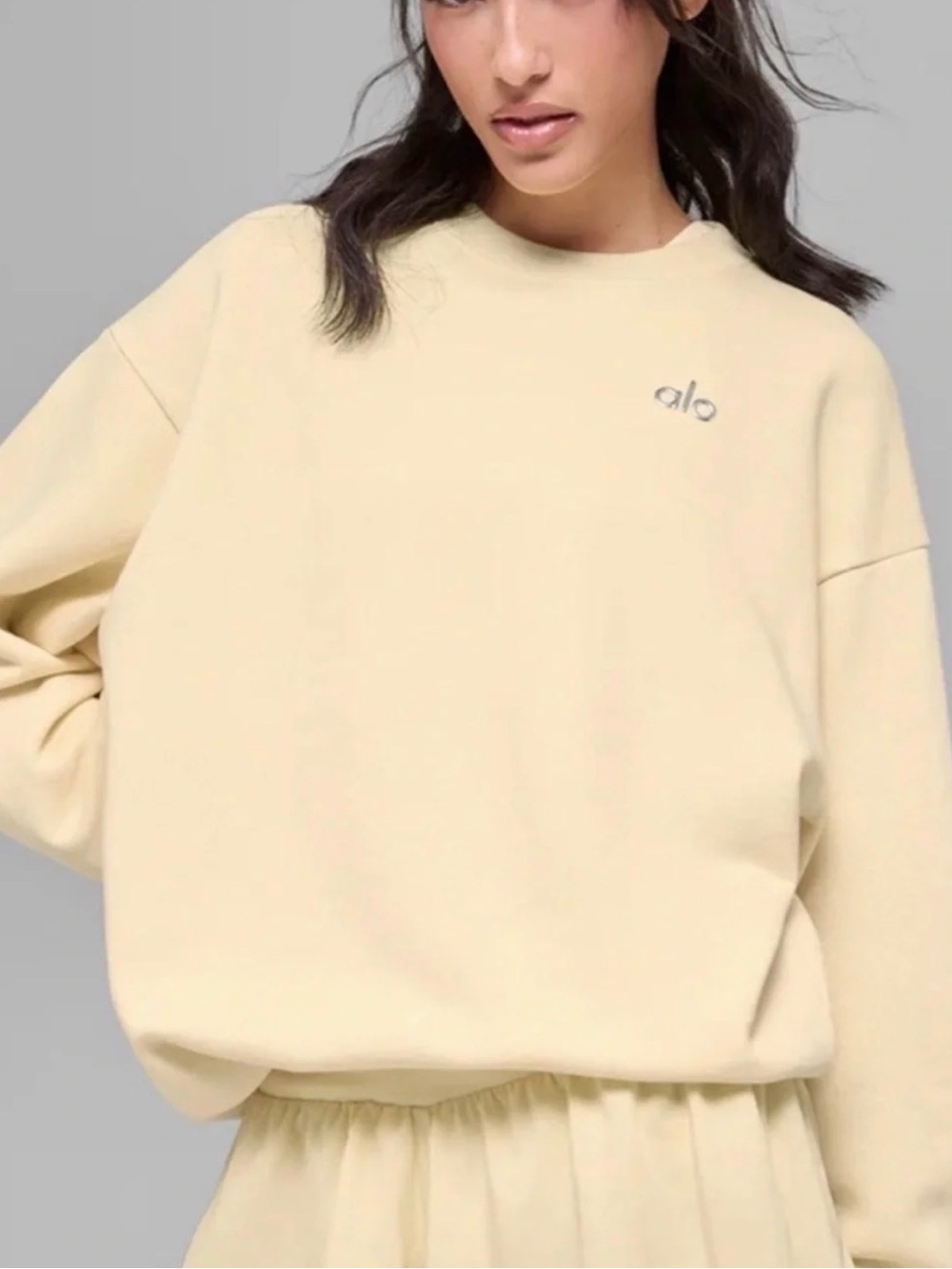 ALO Yoga Crewneck Sweatshirt in candlelight yellow
